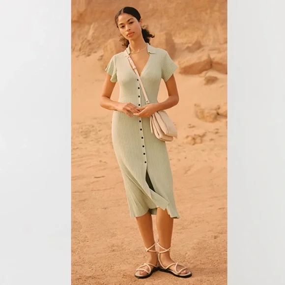rag and bone green dress Rag & Bone Martha Poplin Top in Green Stripe